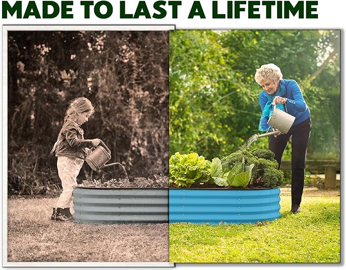 Galvanized Raised Garden Beds Outdoor // 4×2×1 ft (2-Pack) Planter Raised Beds for Gardening, Vegetables, Flowers (Teal) // Large Metal Garden Box