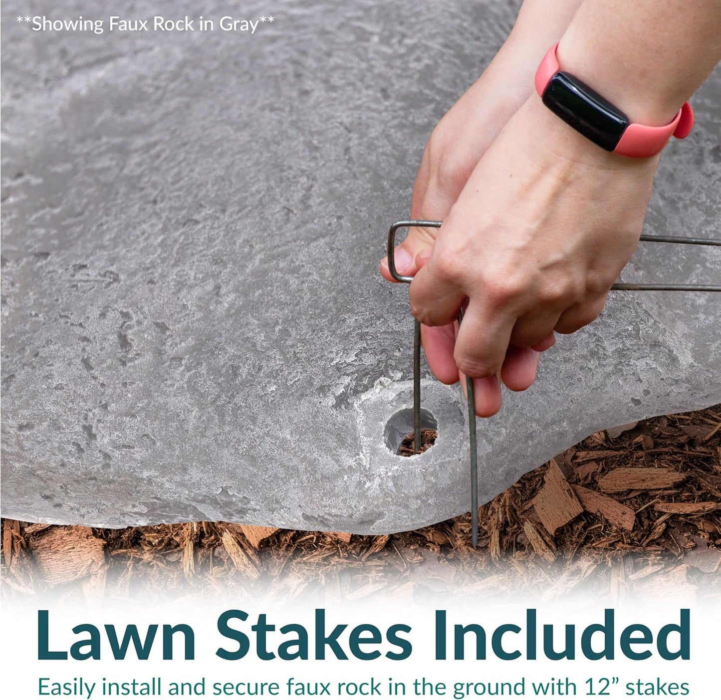 Sunnydaze 11" H Polyresin Faux Landscape Rock Cover - Lightweight Fake Rock Well Pump Cover for Outside - Gray - 2-Pack