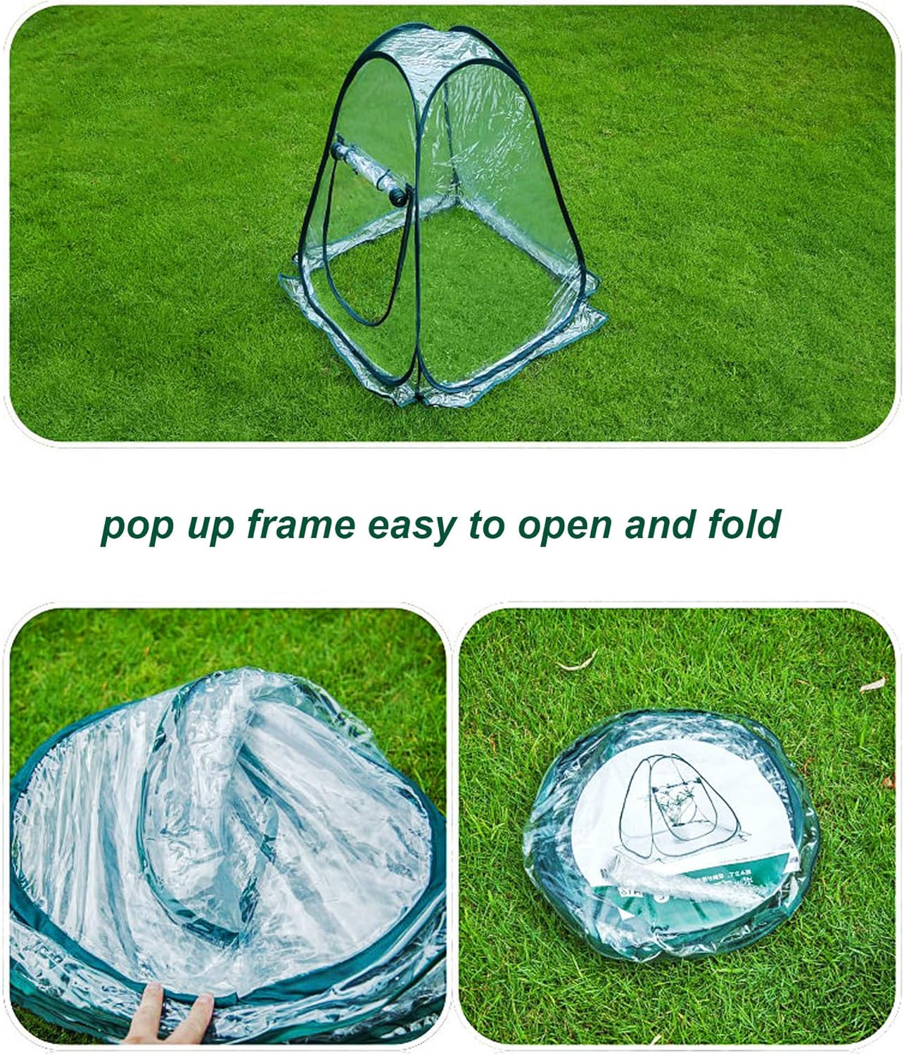 porayhut Pop Up Greenhouse Cover Flower House Mini Gardening Plant Flower Sunshine Room Room,Backyard PVC Greenhouse Cover for Cold Frost Protector Gardening Plants