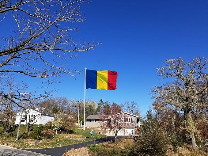 Romania Extra Large Flag 8x12FT Giant Romanian National Polyester Banner With 3 Grommets Fade Resistant Vivid Color For Patriotic Festival Events Party Decoration (Romania, 8x12FT)