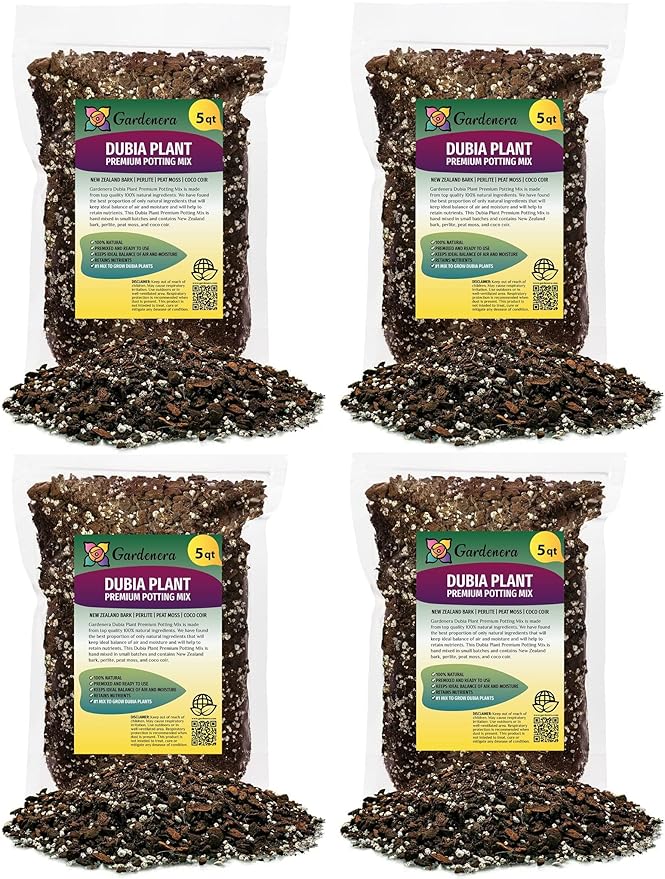 Monstera Dubia Plant Soil Mix - Trusted by Garden Experts for Thriving and Healthy Plants - 20 Quart (4 Bags of 5 Quart)
