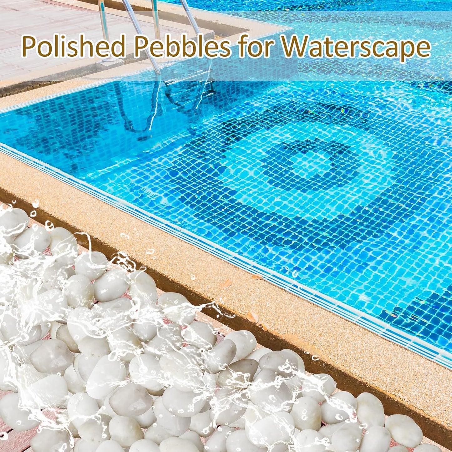 Sunnyglade 18 LBS White River Rocks, 2-3 Inch Natural Pebbles for Indoor Plants, High Polished Decorative Stones Vase Filler Fish Tank Aquariums Landscaping Garden Outdoor and Indoor DIY (18 Pounds)