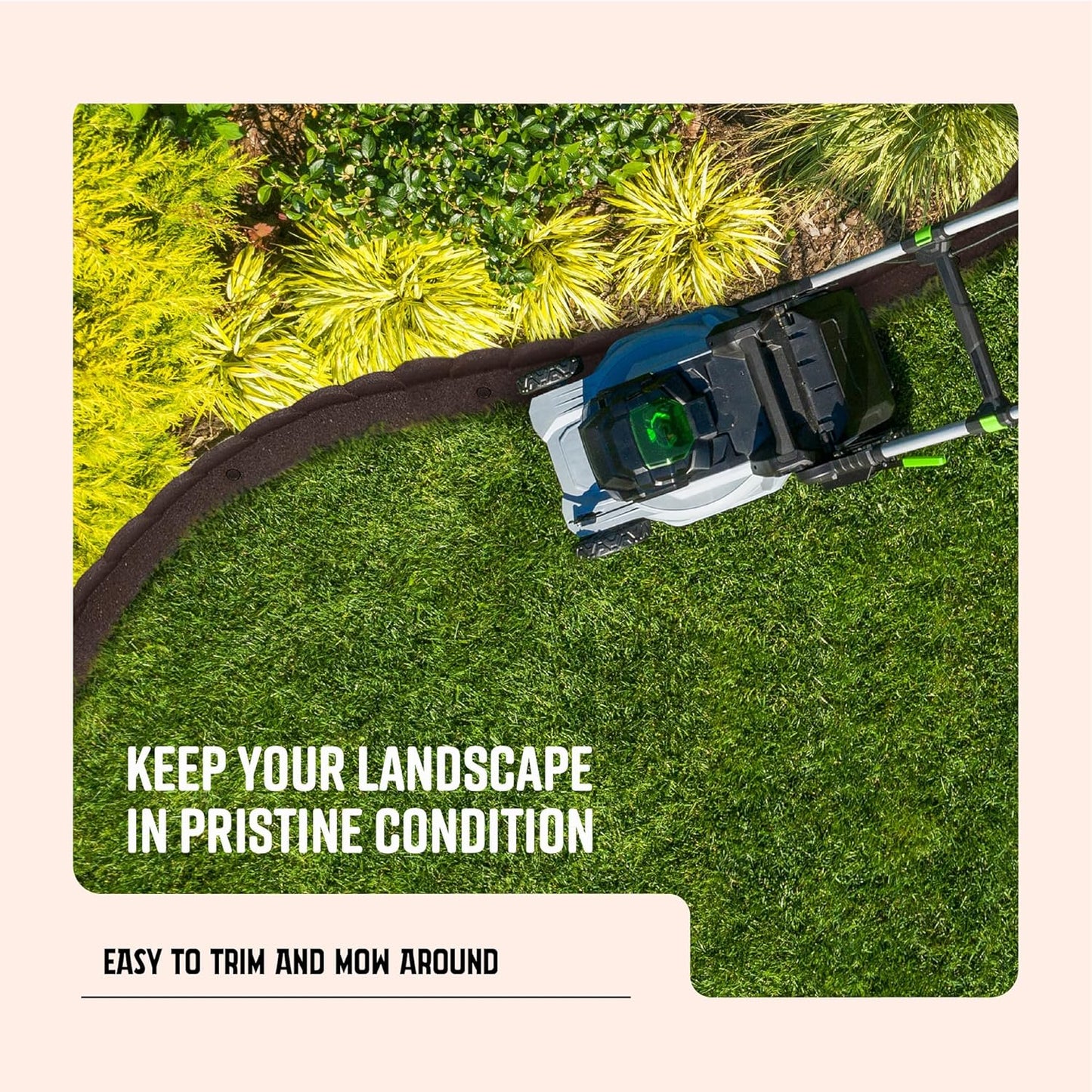 Playsafer L Shaped Flexible Rubber Scalloped Edger for Lawns Landscaping and Playground | Easy No Dig Installation| 4' Long (6, Brown)