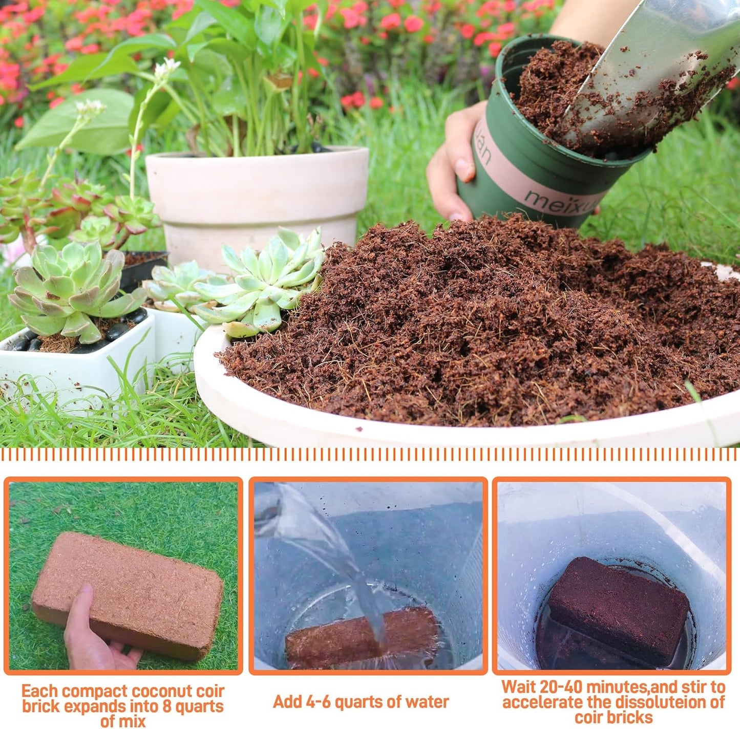 9-Pack Premium Organic Coco Coir Bricks for Plants - Low EC & pH Balance - 100% Natural Peat Moss Mix with Coconut Husk Fiber - Perfect for Gardening, Potting Soil Substrate - 12.6 lbs