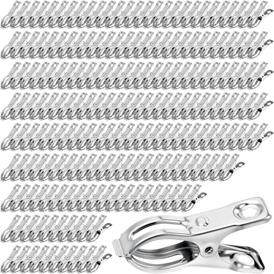 Upgraded 200 PCS Garden Clips, Greenhouse Clamps 100% Stainless Steel Heavy Duty Greenhuose Clips for Netting - Strong Grip to Hold Down Shade Cloth or Plant Cover on Garden Greenhouse Hoops