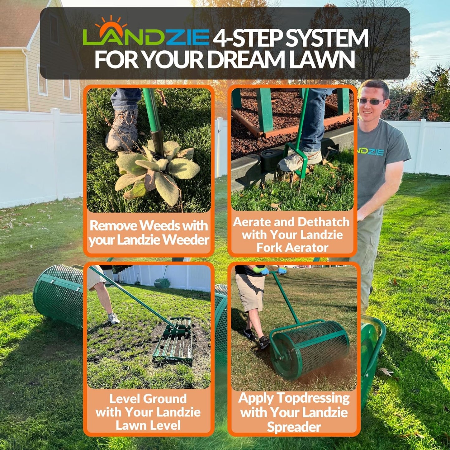 Landzie Lawn Aerator Replacement Tines - Set of 3 Spike Tines for Aerator Lawn Tool - 3 Heavy Duty Stainless Steel Manual Lawn Aerator Add-on Spike Tines for Compacted Soil - Manual Hand Coring Tool