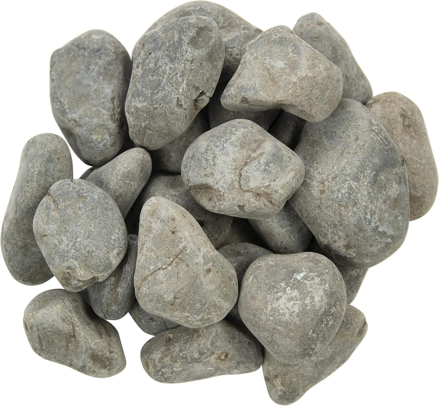 MSI Nile Decorative Polished Gray Pebbles, 1.2 inch - 2.4 inch, 40 lb. Bag