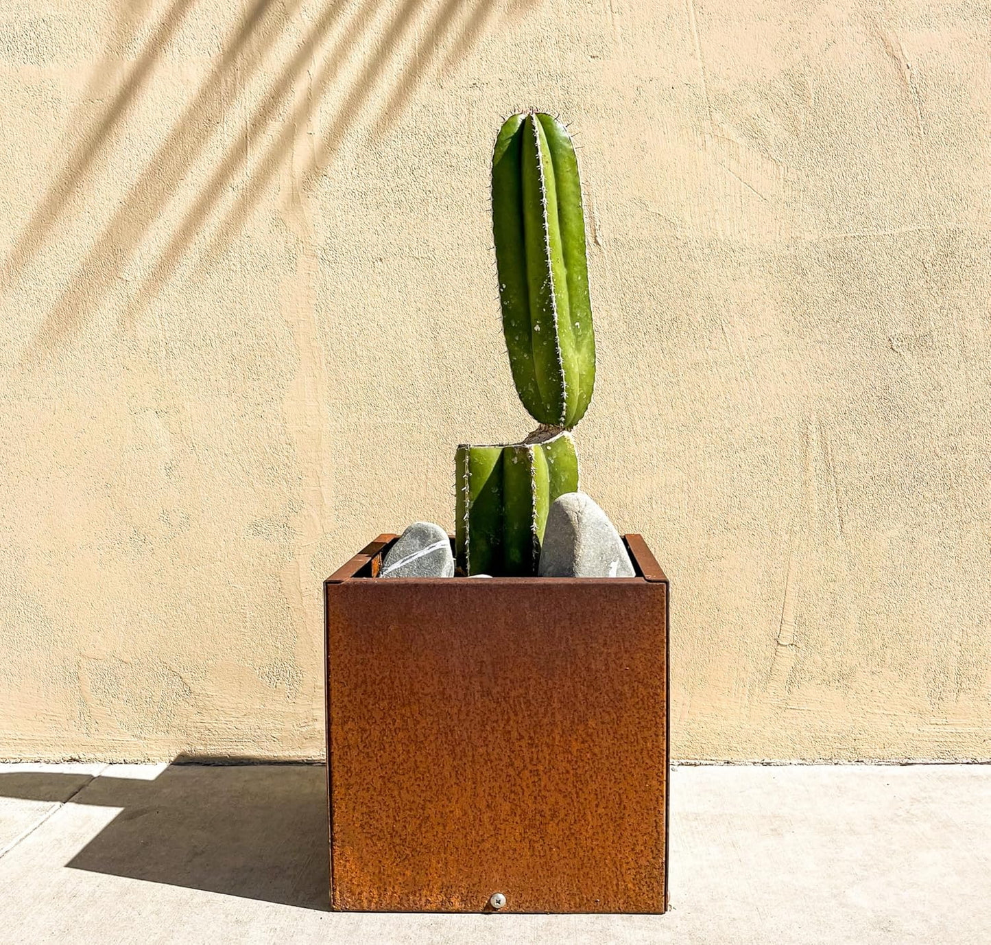 DIY CARTEL Corten Steel Cube Outdoor Planter Box, Rustic & Modern Farmhouse Design, Large Raised Metal Garden Bed for Commercial & Residential Use (12in x 12in)