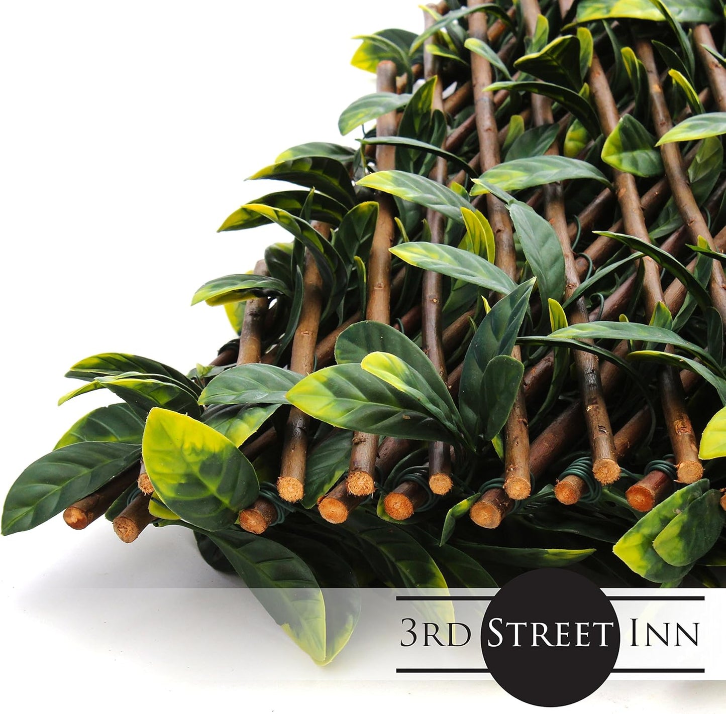 Laurel Leaf Trellis - Expandable Faux Privacy Fence - Lattice Panels for Outside - Bamboo Wood Trellis - Ivy Privacy Fence - Bamboo Trellis/Wall Trellis for Artificial Green Wall (1, Laurel)