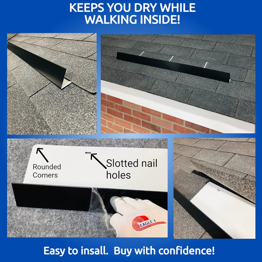 Eagle 1-26 Gauge 5 Foot Rain Diverter - Nails and Instructions Included (Mill Finish Aluminum, Copper, Galvanized, Stainless Steel & More) (1, Burgundy)