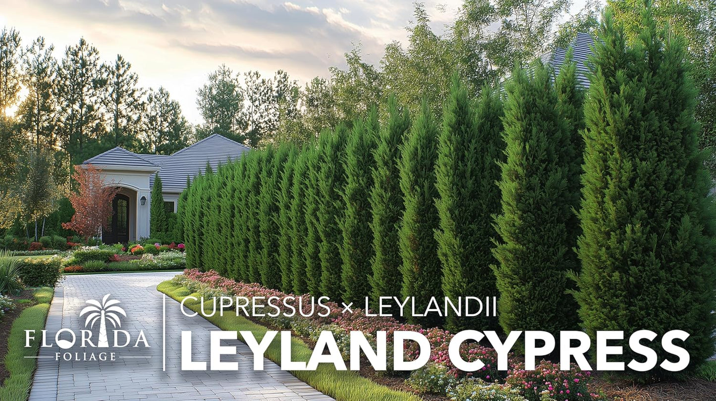 Leyland Cypress | 30 Live Plants | Cupressocyparis leylandii | Fast Growing Privacy Trees, Evergreen Landscape Plants, Drought Tolerant, Low Maintenance, Windbreak, Hardy