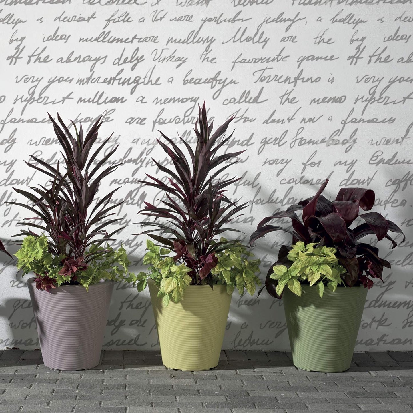 Crescent Garden Madison Planter– Weather-Resistant, Double Walled Indoor/Outdoor Plant Pot with Drain Hole – Durable All-Season Flower Container, 14" W (Slate)