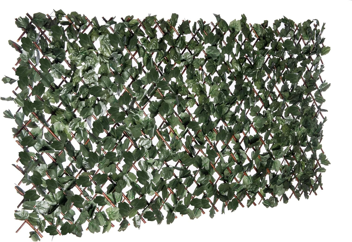 Naturae Decor Expandable Willow Trellis - Outdoor Privacy Screen - Sturdy and Flexible - Realistic Look - 40 in x 80 in - Ivy Leaves