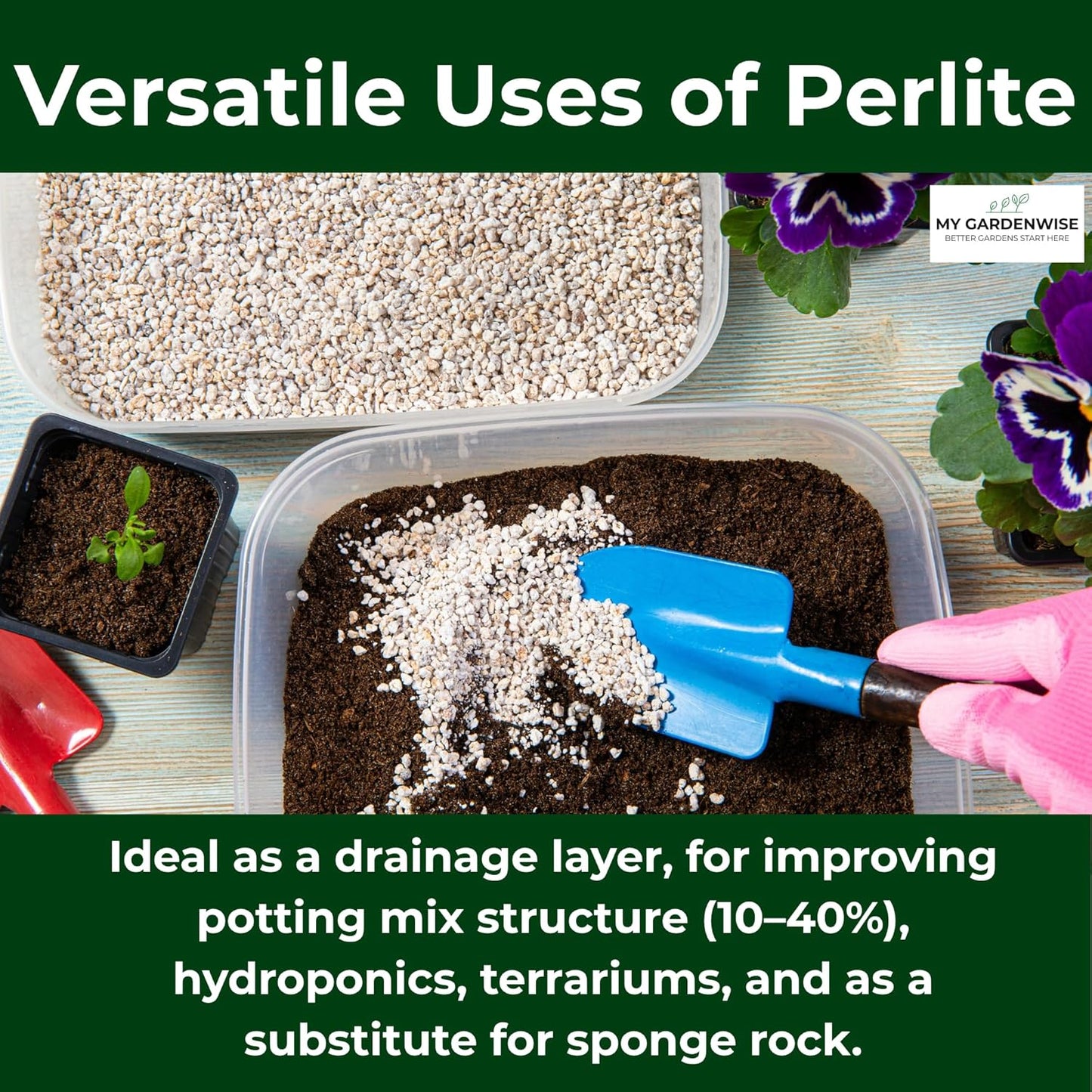 Perlite for Plants, Coarse and Chunky Horticultural Perlite, Organic Perlite for Gardening Indoor & Outdoor, Perlite Bulk Bag, Made in USA (15 quarts)