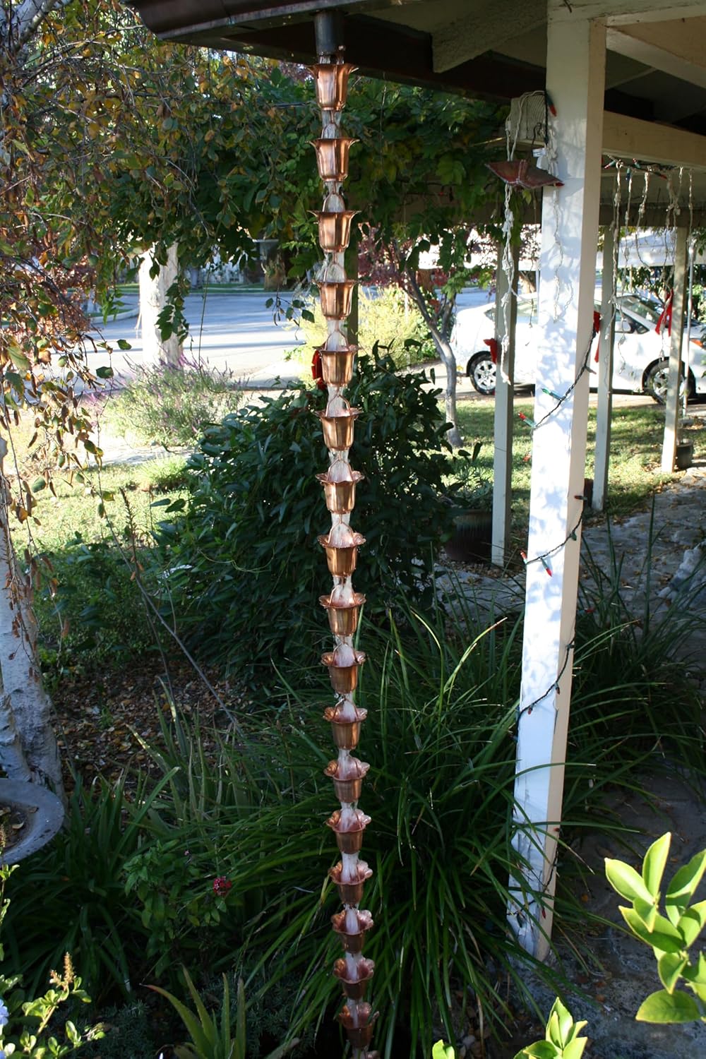 Nutshell Stores Flower Cups Rain Chain - Copper - 15 Feet