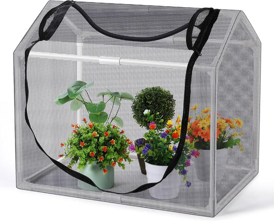 Mesh Plant Cover from Animals, 23.62"x15.75"x19.69" Heavy Duty Mesh Plant Cover for Cats, Bird and Pest, Full Enclosure Netting Guard for Vetgetable Fruite Protection Indoor/Outdoor Garden