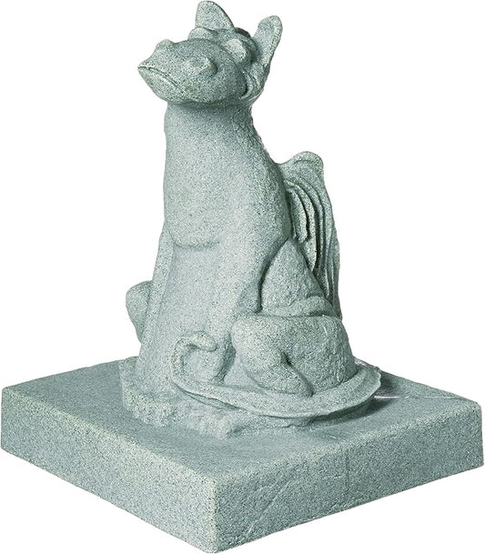 EMSCO Group Smiling Dragon Statue – Natural Jade Green Appearance – Made of Resin – Lightweight – 21” Height