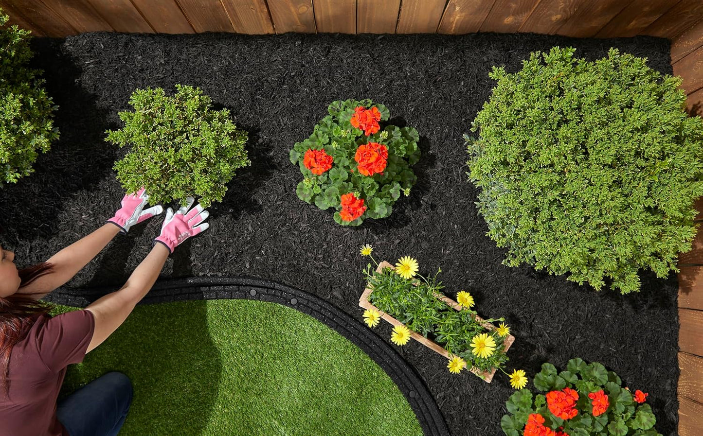 Rubberific Premium Shredded Rubber Mulch for Gardens, Lawns, and Landscaping | Long Lasting Color | Looks Like Natural Wood Mulch (75 CU. FT. - 1,350 LBS, Black)