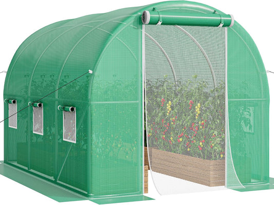 YITAHOME 10'x6.5'x6.5' Greenhouses Large Walk-in Green House Heavy Duty Tunnel Green Houses Outdoor Portable Plant Gardening Upgraded Galvanized Steel Frame Zipper Doors 5 Crossbars Garden