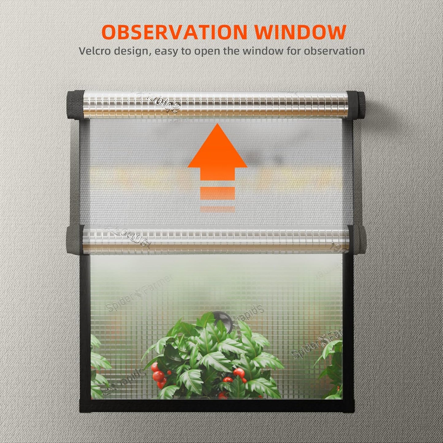 Spider Farmer Pro Series 2x2x6 Grow Tent, 24"x24"x72" with Roll-up Door, Observation Window Floor Tray, 2000D Thicken Mylar Canvas, 2x2 for Hydroponic Indoor Growing for SF1000, SF1000, SE1500, G1500