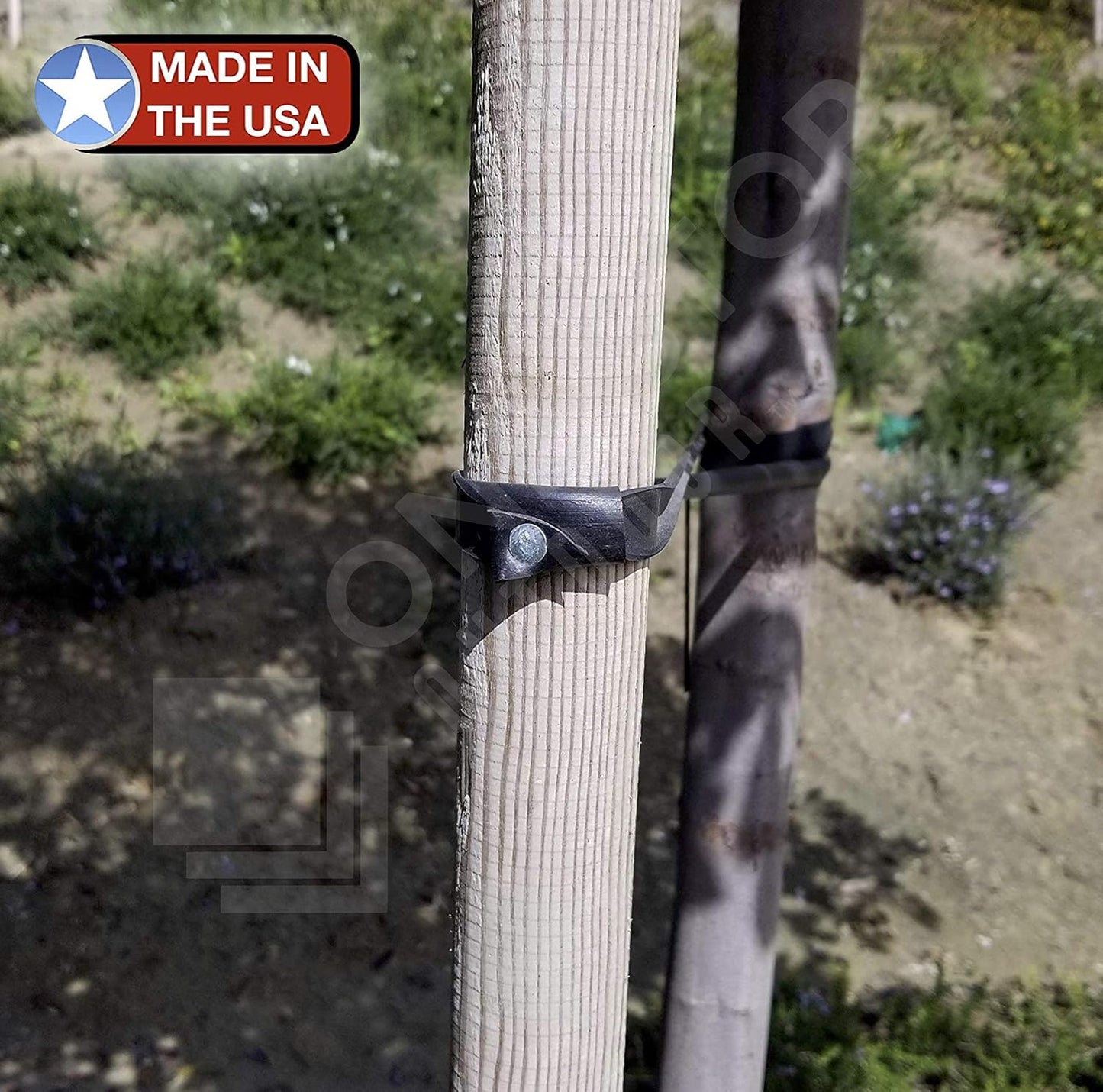 USA MADE - (50-Pack) Universal Tree Ties 32" - Professional Gardener Style Self Locking Straps Includes Nail (50-PACK)