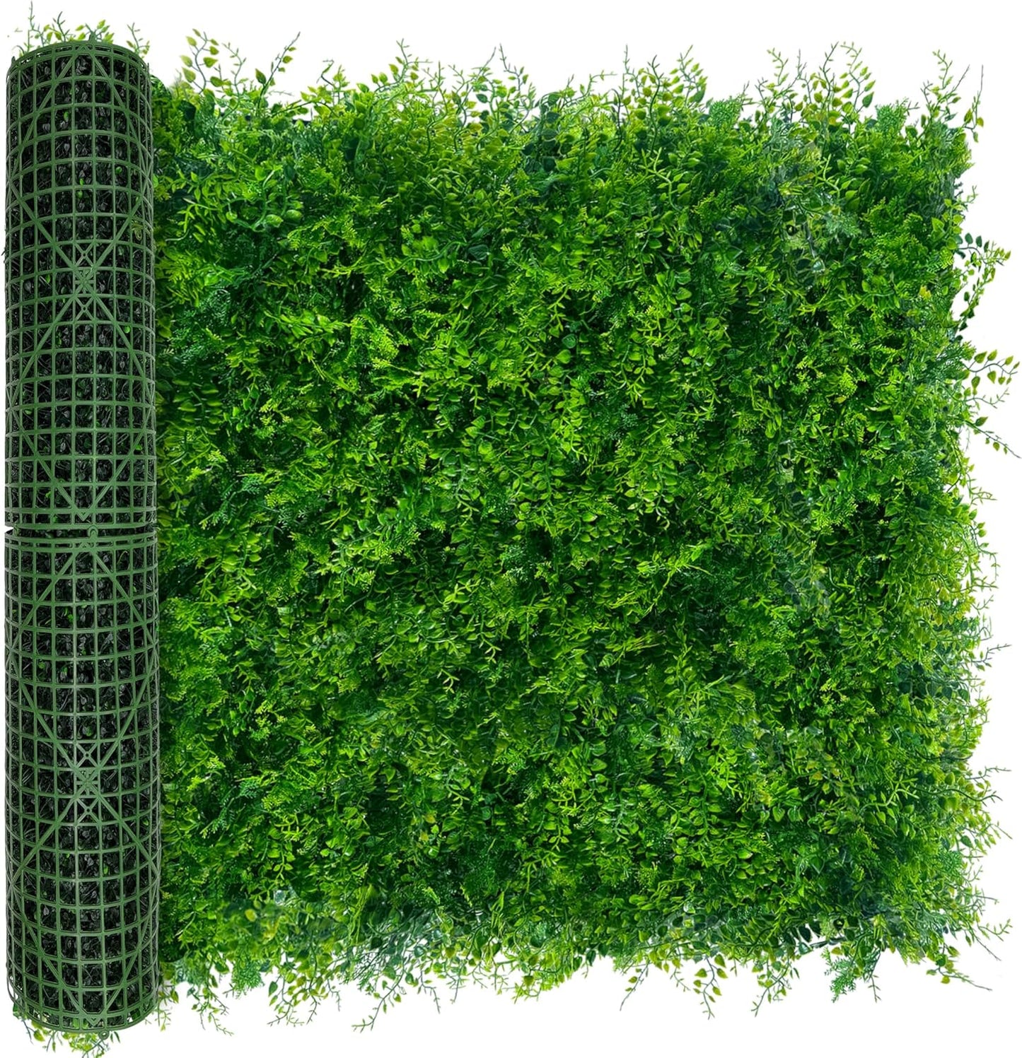Greenery Faux Grass Wall Backdrop 40"x120"（33.5 SQFT） UV-Anti Artificial Green Boxwood Panel for Patio Balcony Privacy & Ivy Fence Covering Privacy, Garden, Backyard Wall Backdrop Decor