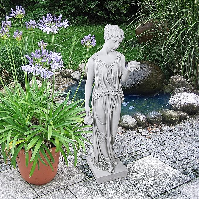 Design Toscano KY71304 Hebe of Youth Garden Statue, Large, Antique Stone