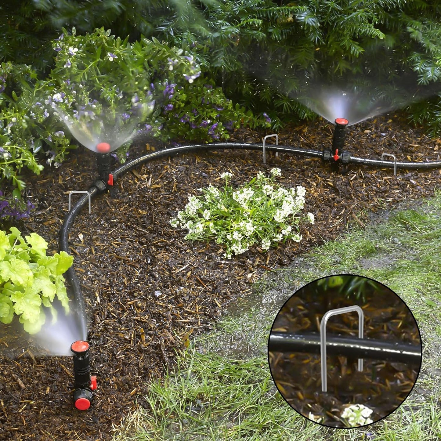 AAGUT 100 Pack 6 Inch Landscape Staples 11 Gauge Garden Staples, Galvanized Heavy Duty U-Shaped Sod Pins,Yard Ground Lawn Fence Stakes for Weed Barrier Fabric Irrigation Tubing