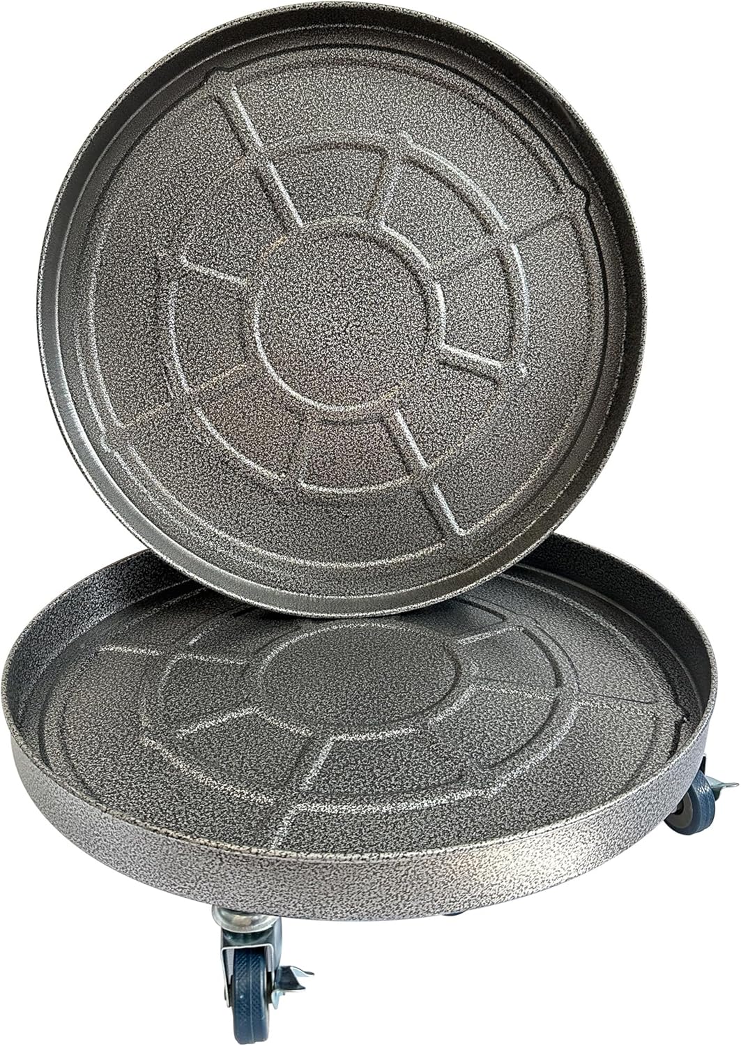 Choclaif Plant Caddy with Wheels,2 Pack Silver Heavy Duty Plant Stand with Universal Wheels,Round Pot Trolley for Indoor Outdoor 20 inch