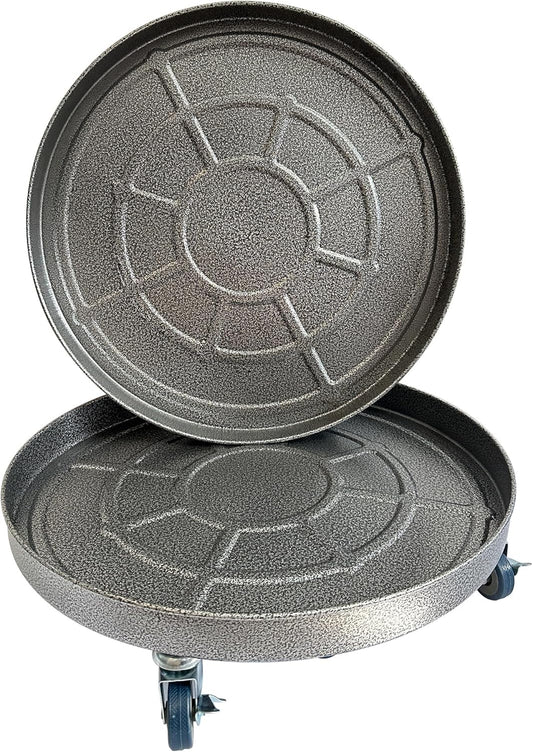 Choclaif Plant Caddy with Wheels,2 Pack Silver Heavy Duty Plant Stand with Universal Wheels,Round Pot Trolley for Indoor Outdoor 20 inch