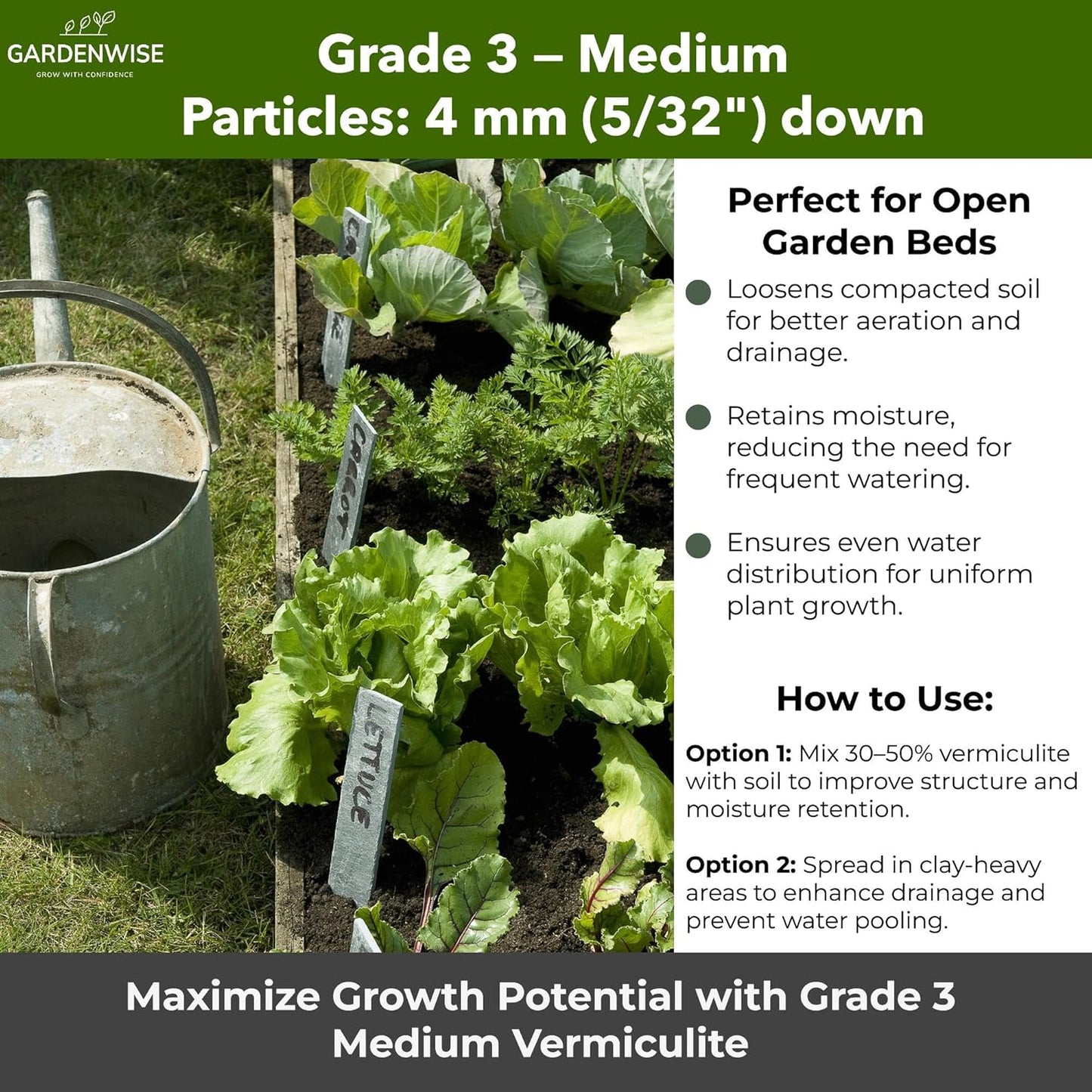 Organic Coarse Vermiculite for Indoor Gardening Plants and Mushrooms – Enhances Soil Aeration, Seed Germination, Rooting Cuttings – Small Packages and Bulk (Vermiculite Grade 3 – Medium, 20 quarts)