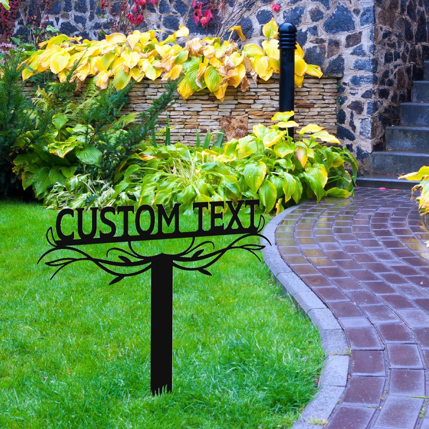 Custom Metal Text Garden Stake, Personalized Garden Sign, Garden Marker, Outdoor Sign, Steel Yard Art, Lawn Garden Art, Garden Sign on Stakes, Personalized Garden Signs for Outside, Housewarming Gift