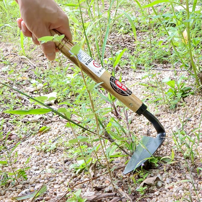Kana Hoe 217 Japanese Garden Tool - Hand Hoe/Sickle is Perfect for Weeding and Cultivating. The Blade Edge is Very Sharp. (Left-Handed)