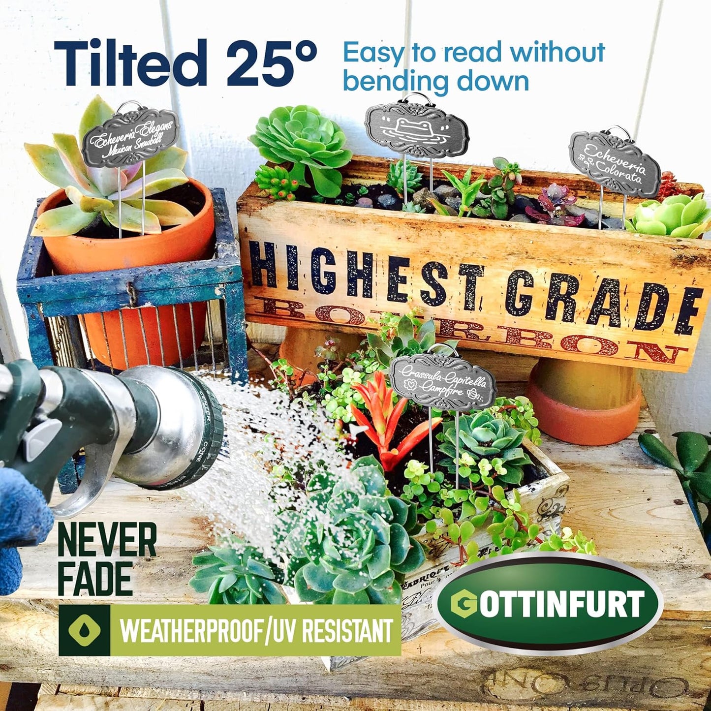 Updated Metal Plant Labels for Garden, 25 Pack Stainless Steel DIY Plant Markers Waterproof for Flowers Pots, Vegetables, Seedlings