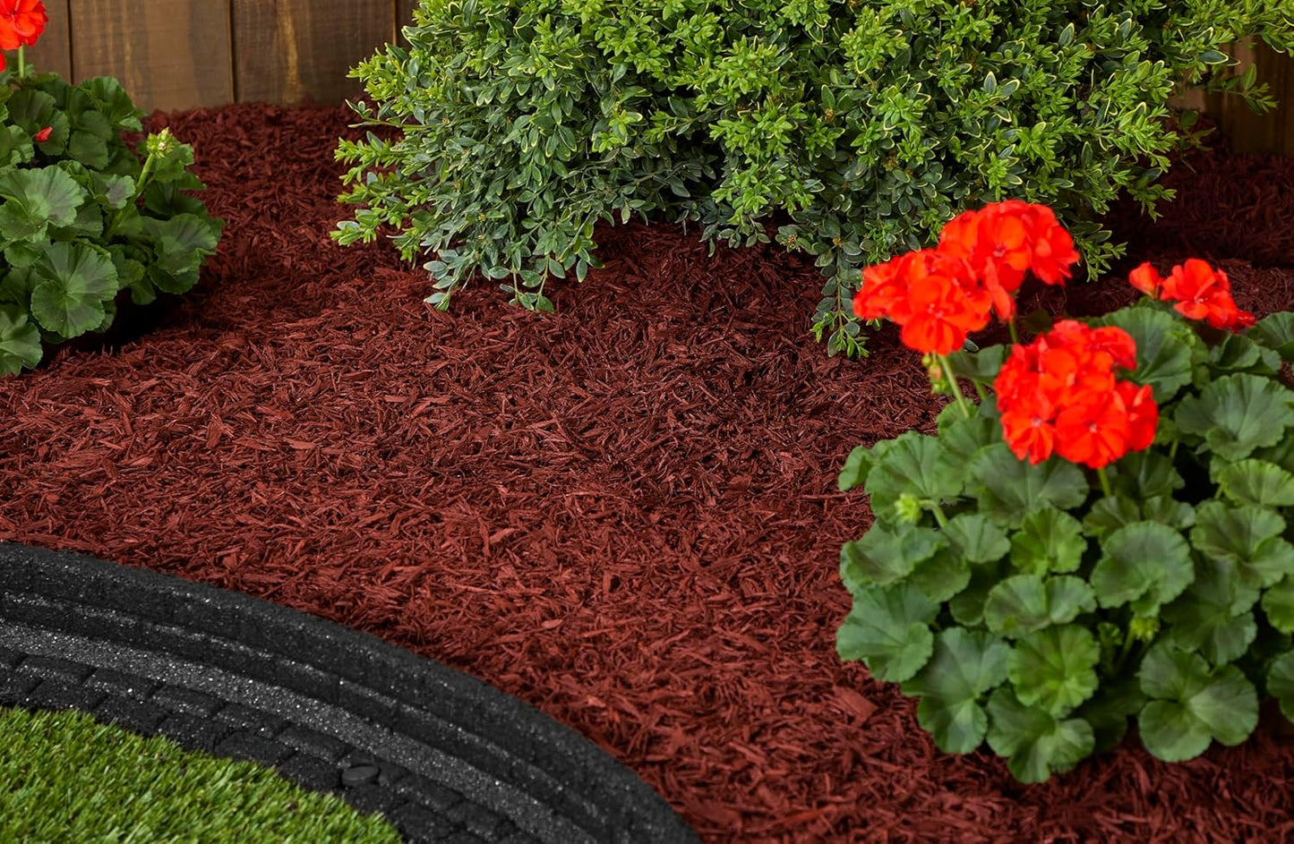 Rubberific Premium Shredded Rubber Mulch for Gardens, Lawns, and Landscaping | Long Lasting Color | Looks Like Natural Wood Mulch (1.5 CU. FT. - 27 LBS, Red)