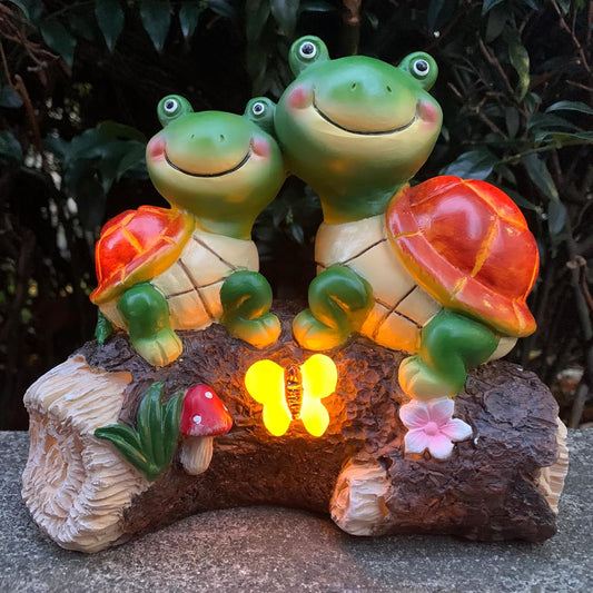 Malister Garden Turtle Figurines Outdoor Decor - Outdoor Statues with Solar LEDs for Patio Decor, Spring Summer Fall, Garden Art Outdoor Lawn Yard Art Gift, Statue Housewarming Gifts