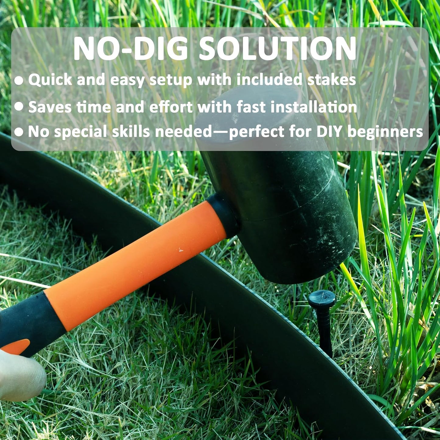 4 inch Tall Landscape Edging Kit 100FT Garden Edging with Spikes for Lawn Edging and Flower Beds (Black, 100FT)