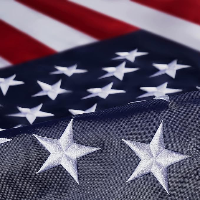 Homissor American Flags 2x3 for Outside US Flag USA Outdoor Heavy Duty United State Flag Embroidered Stars Durable Nylon for All Weather High Wind Sewn Stripes With Brass Grommets