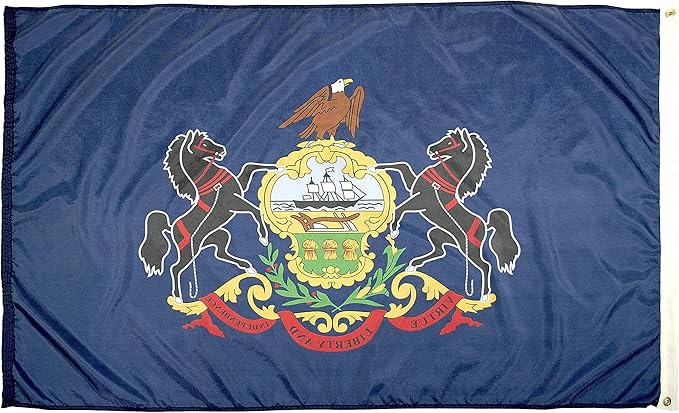 FlagSource Pennsylvania Nylon State Flag, Made in USA, 5x8'