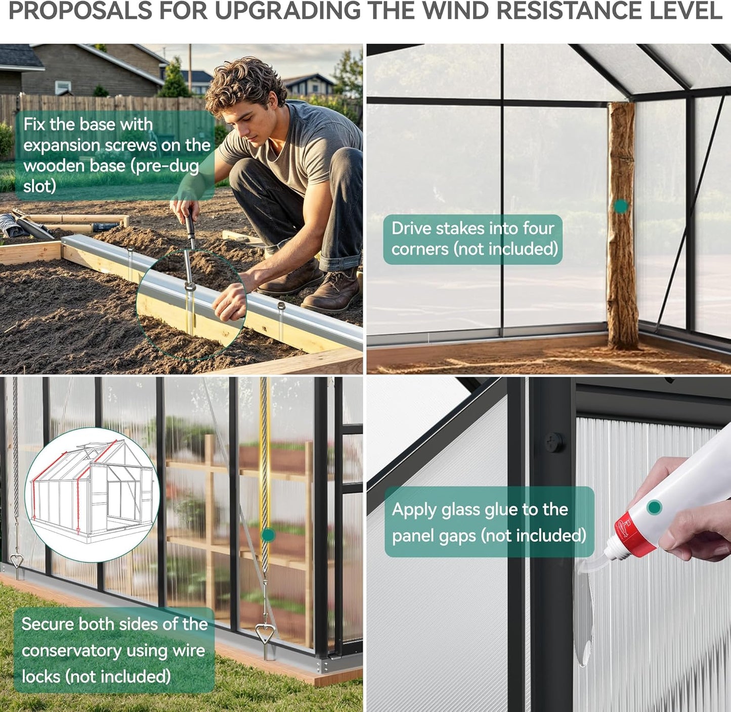 YITAHOME 12x8FT Polycarbonate Greenhouse Large Heavy Duty Green Houses Outdoor Aluminum Greenhouses with Sliding Doors Vent Window Walk-in Greenhouse for Garden Backyard, Black