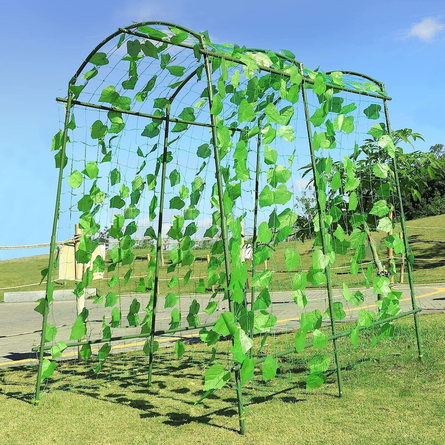 Large Garden Arch Trellis Tunnel Trellis for Climbing Plants Outdoor Vegetables Like Squash Cucumber and Grape