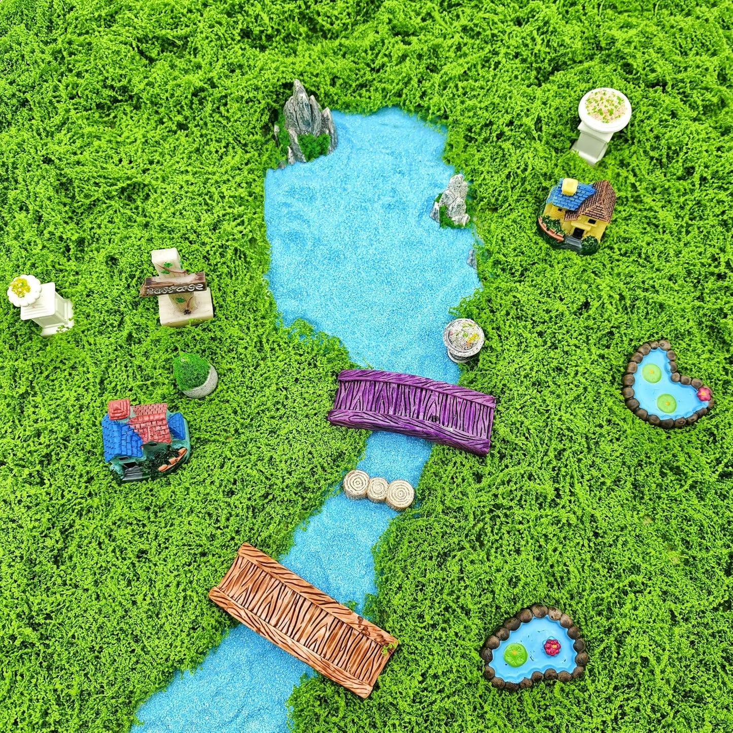 Miniature Garden Accessories - 14PCS Micro Landscape Ornaments with Pond, Lighthouse, Bridge,Realistic Resin Decor for DIY Crafts, Gift for Plant & Home Decor Lovers (European Pastoral Style)